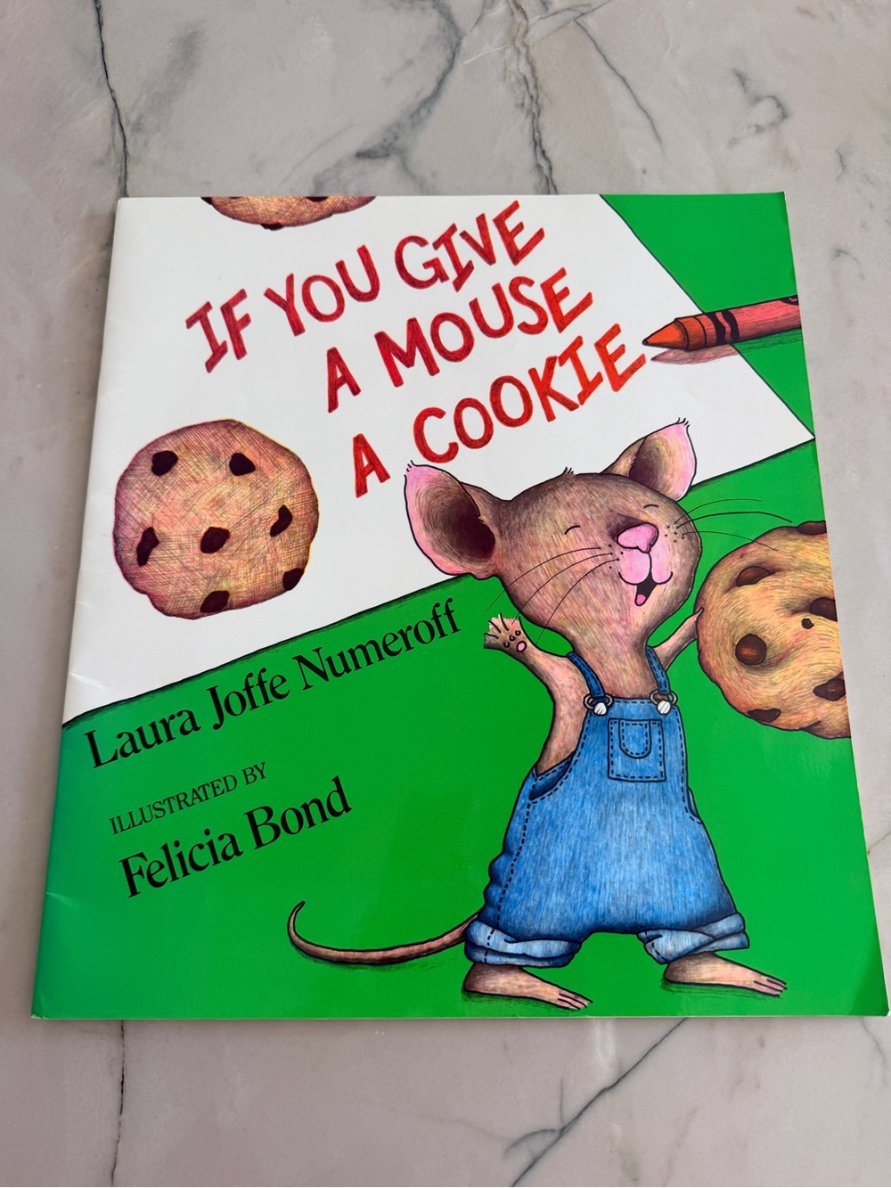 Vtg 1996 If You Give A Mouse A Cookie Storybook Softcover Book Jumbo 17 x 15”